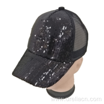 Fashion bespangle mesh cap